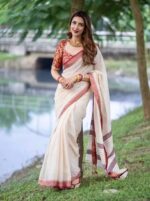 আড়ং কোয়ালিটি পিওর কটন [রানিং ব্লাউজ পিস সহ] C2025-S27 - Image 2