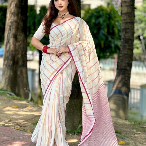 আড়ং কোয়ালিটি পিওর কটন [রানিং ব্লাউজ পিস সহ] C2025-S37